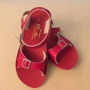 Girls Red Saltwater Sandals